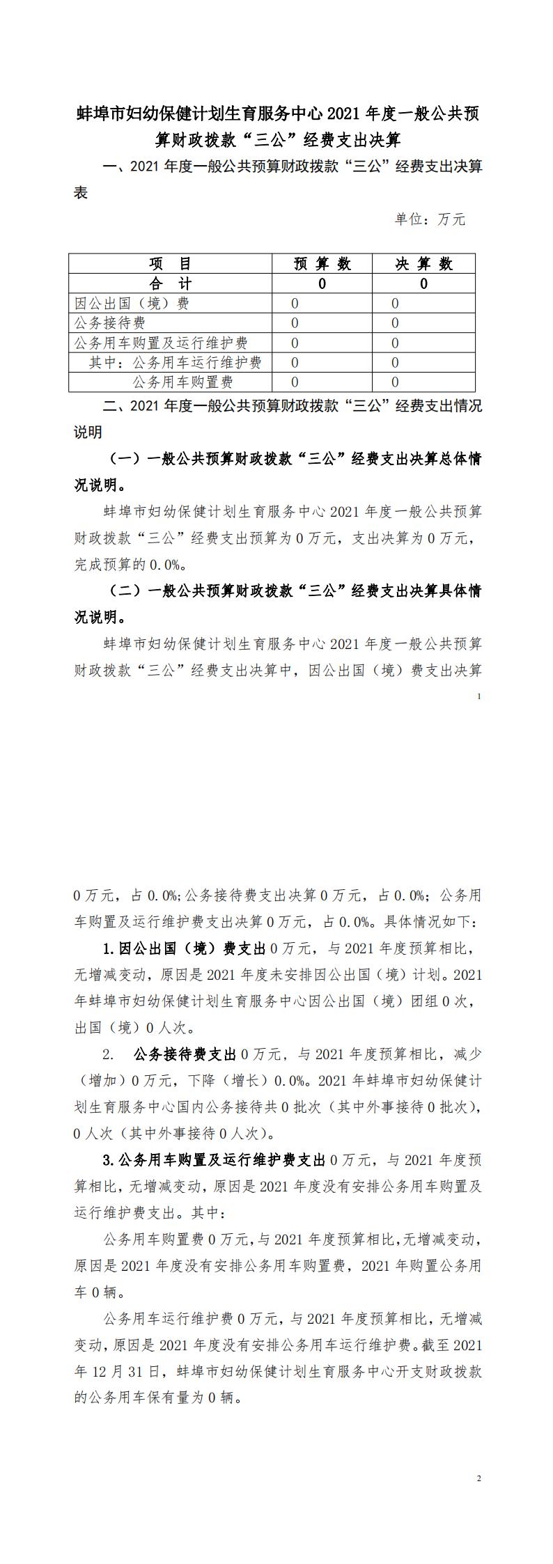 蚌埠市妇幼保健计划生育服务中心2021年度一般公共预算财政拨款“三公”经费支出决算(新改）_00.jpg